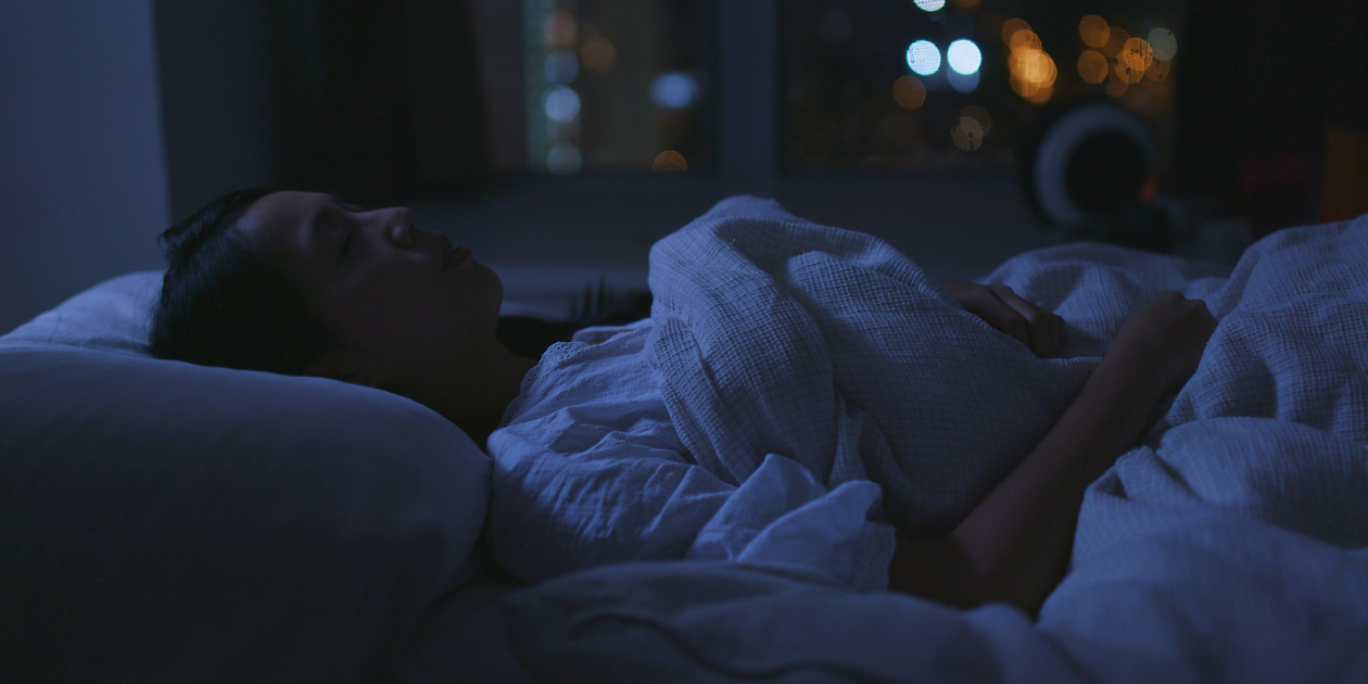 Woman sleeping at night