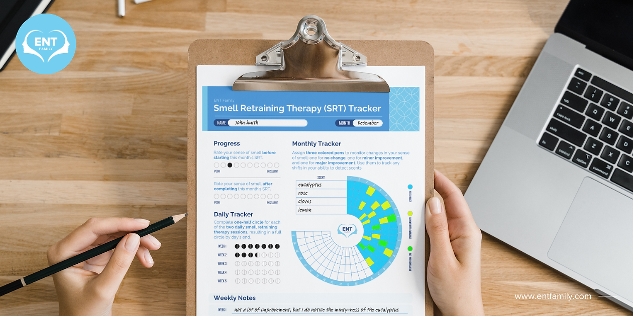 A print out of the ENT Family Smell Retraining Therapy Tracker.