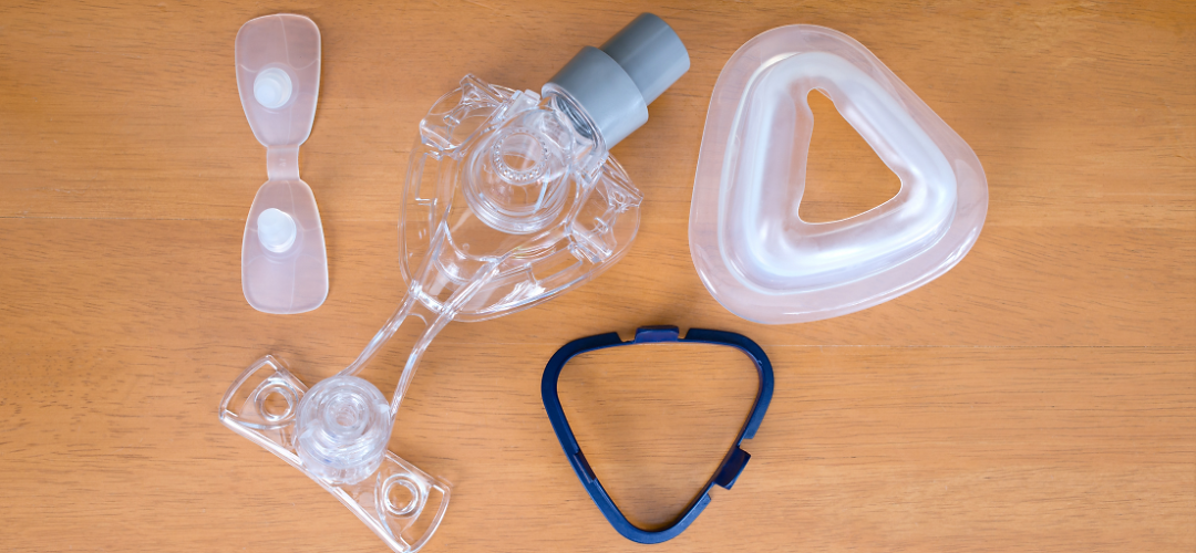 CPAP Mask Assembly on a Table.