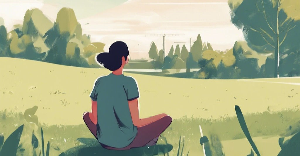 Person sitting in a grassy park